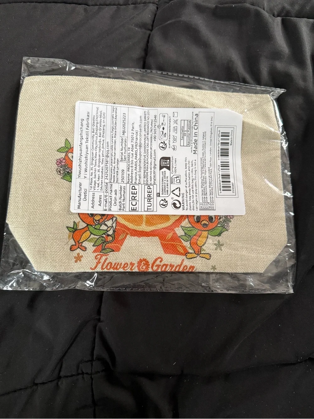Orange Bird Makeup Bag